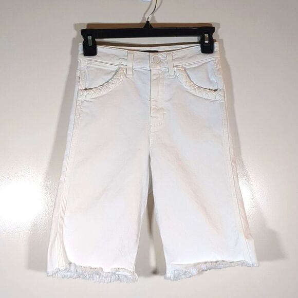 7 For All Mankind Pants - 7 For All Mankind Womens Denim Bermuda Shorts Size 24 Jean White Prince Wash